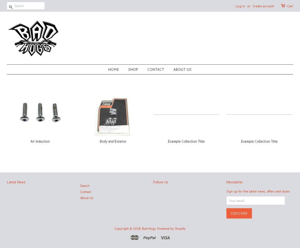 badhogs.com — Shopify storefront screenshot