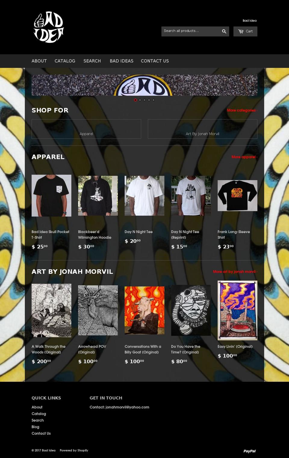 badideanc.com shopify website screenshot