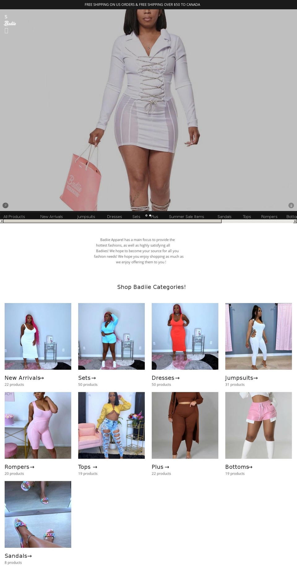 badiieapparel.com shopify website screenshot