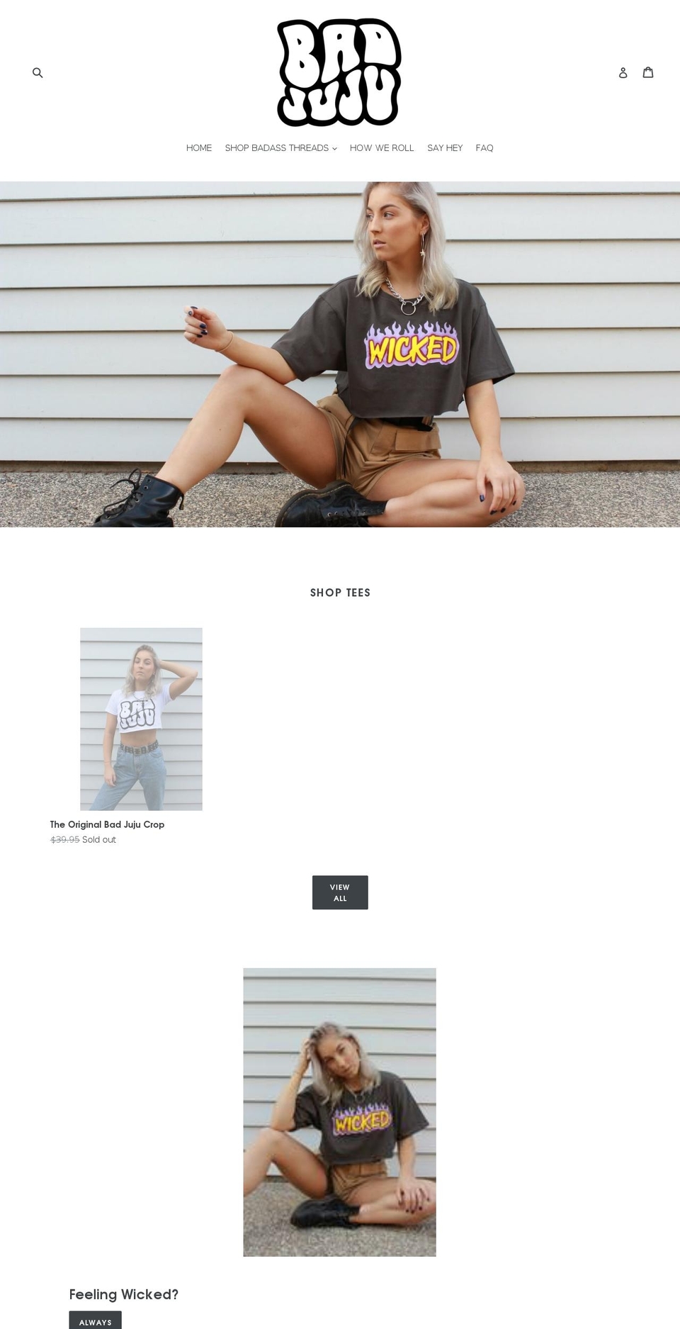 badjuju.com.au shopify website screenshot