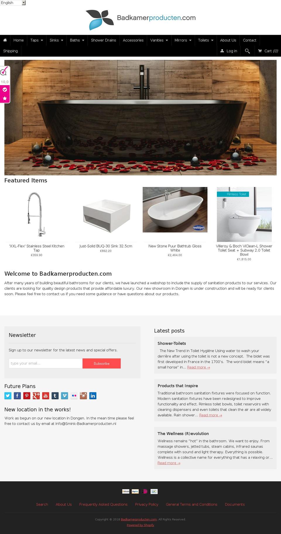 badkamerproducten.eu shopify website screenshot