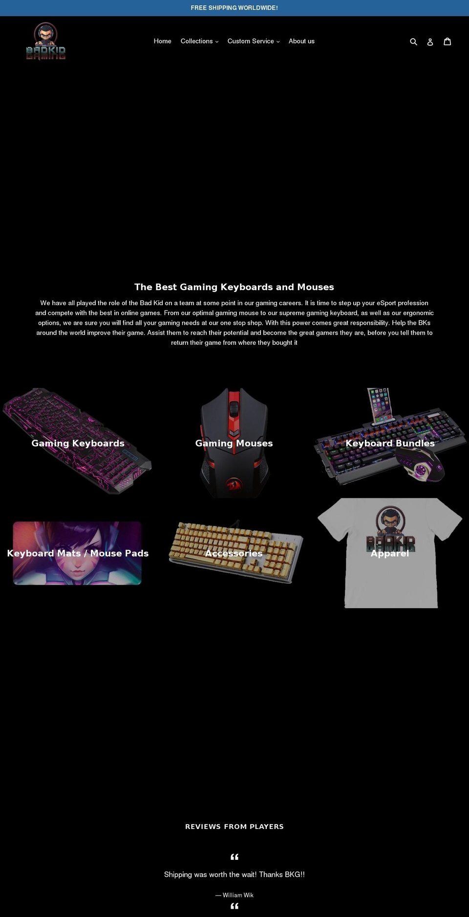 badkidgaming.com — Shopify storefront screenshot