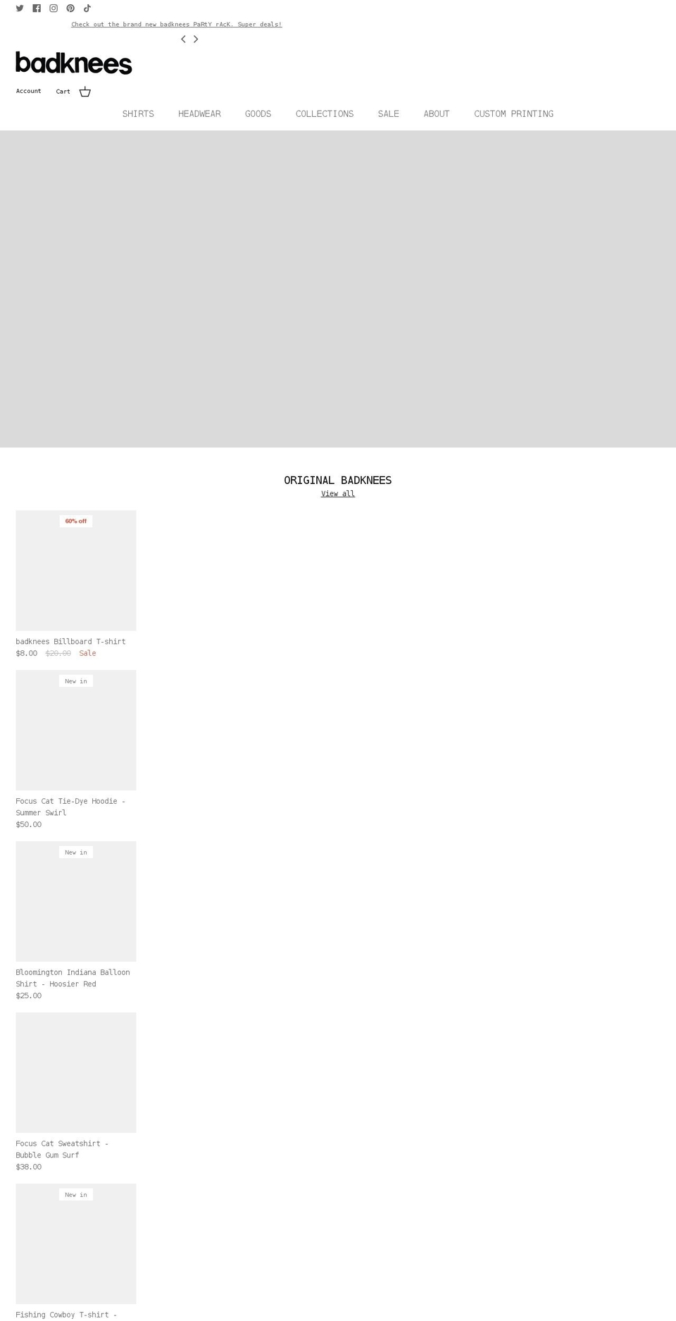 badkneests.com shopify website screenshot