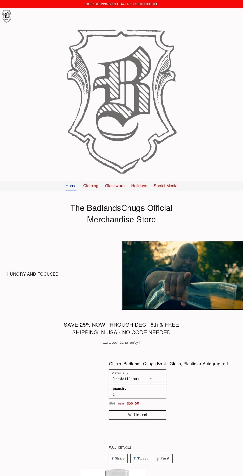 badlandschugsmerch.com shopify website screenshot