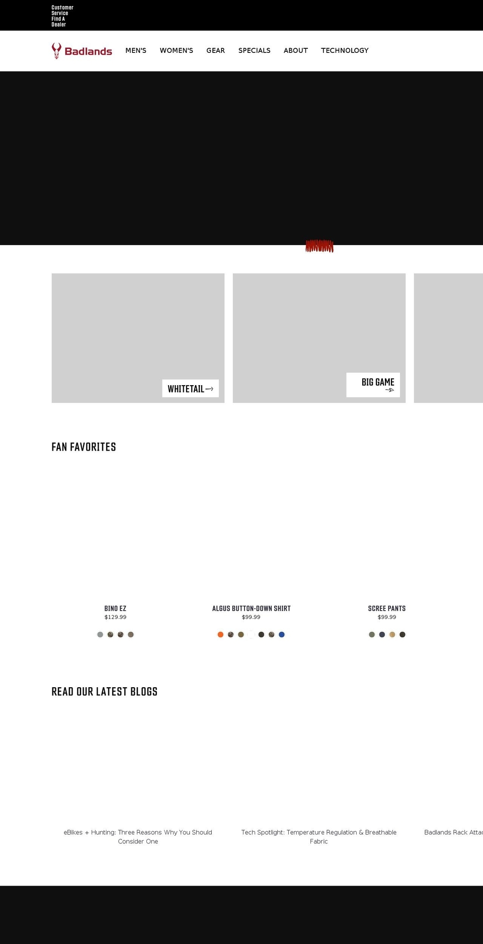 badlandsgear.com shopify website screenshot