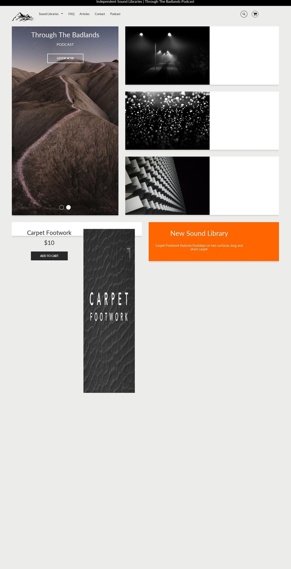 badlandssound.com — Shopify storefront screenshot