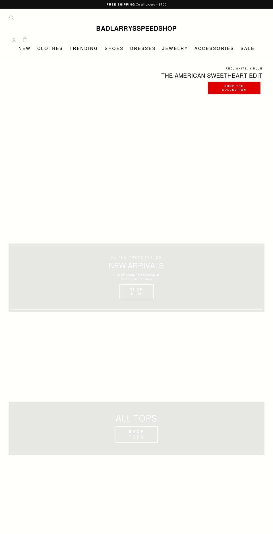 Brooke Shopify theme site example badlarrysspeedshop.com