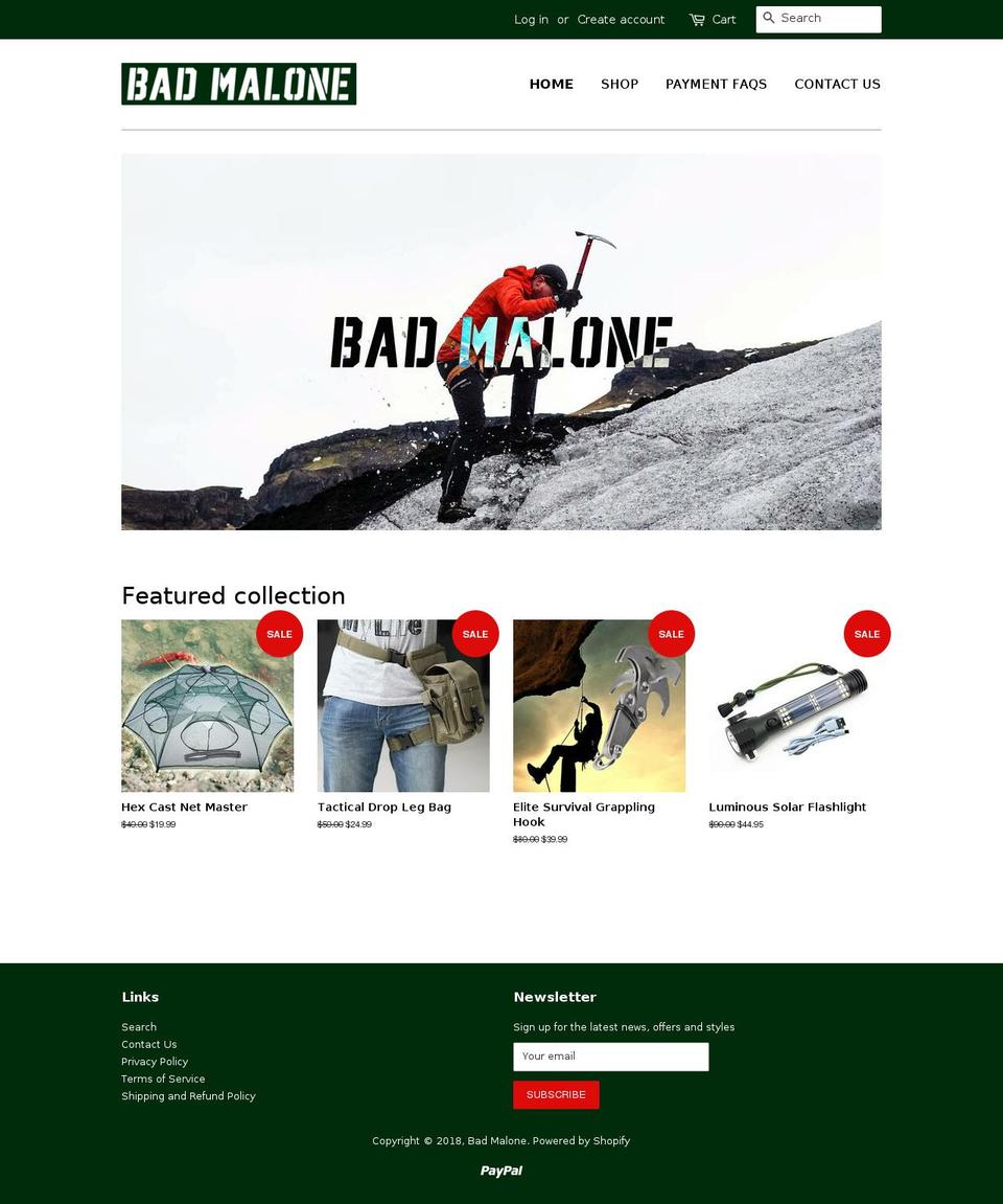 badmalone.com shopify website screenshot