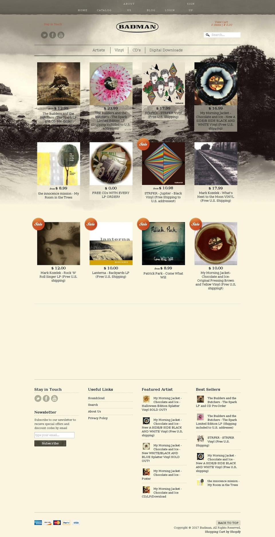 badmanrecords.com shopify website screenshot