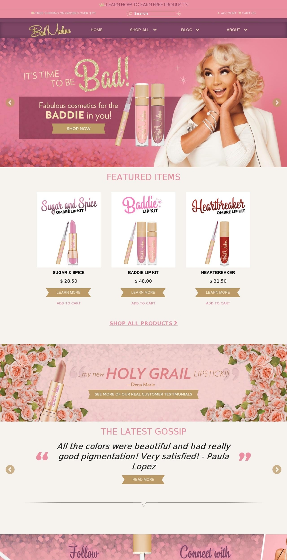 glam Shopify theme site example badmedina.com