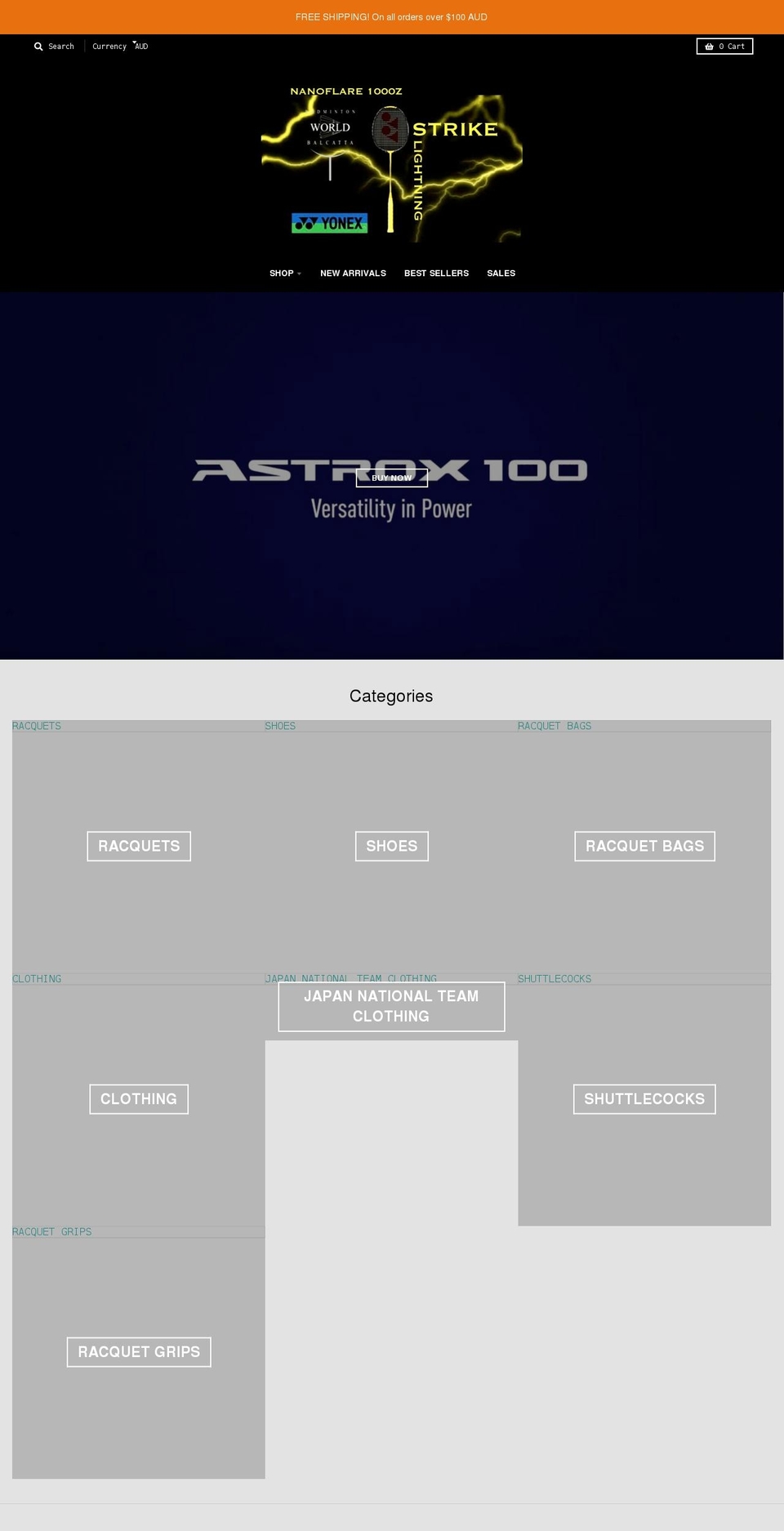 badmintonworldbalcatta.com shopify website screenshot