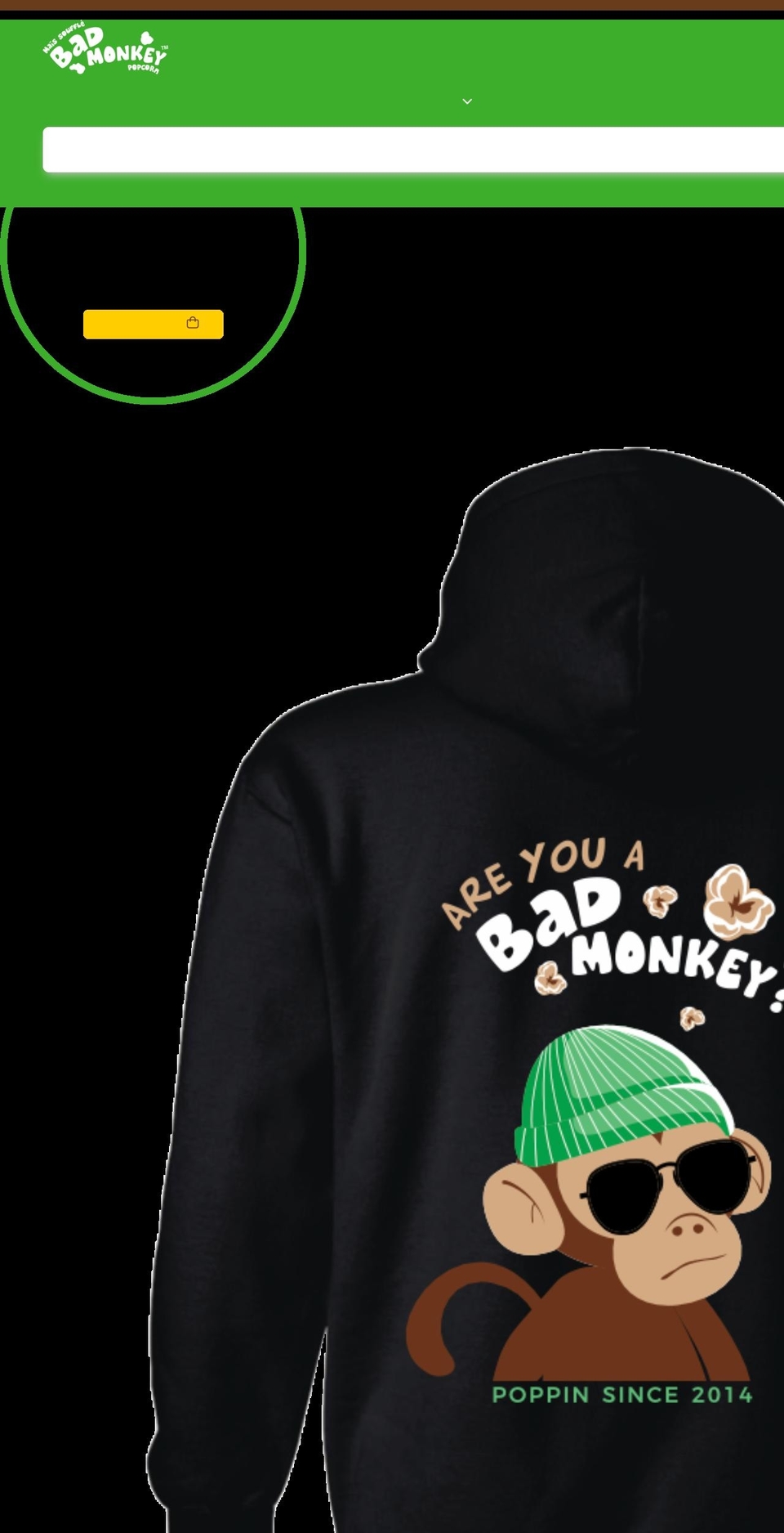 badmonkeypopcorn.com shopify website screenshot