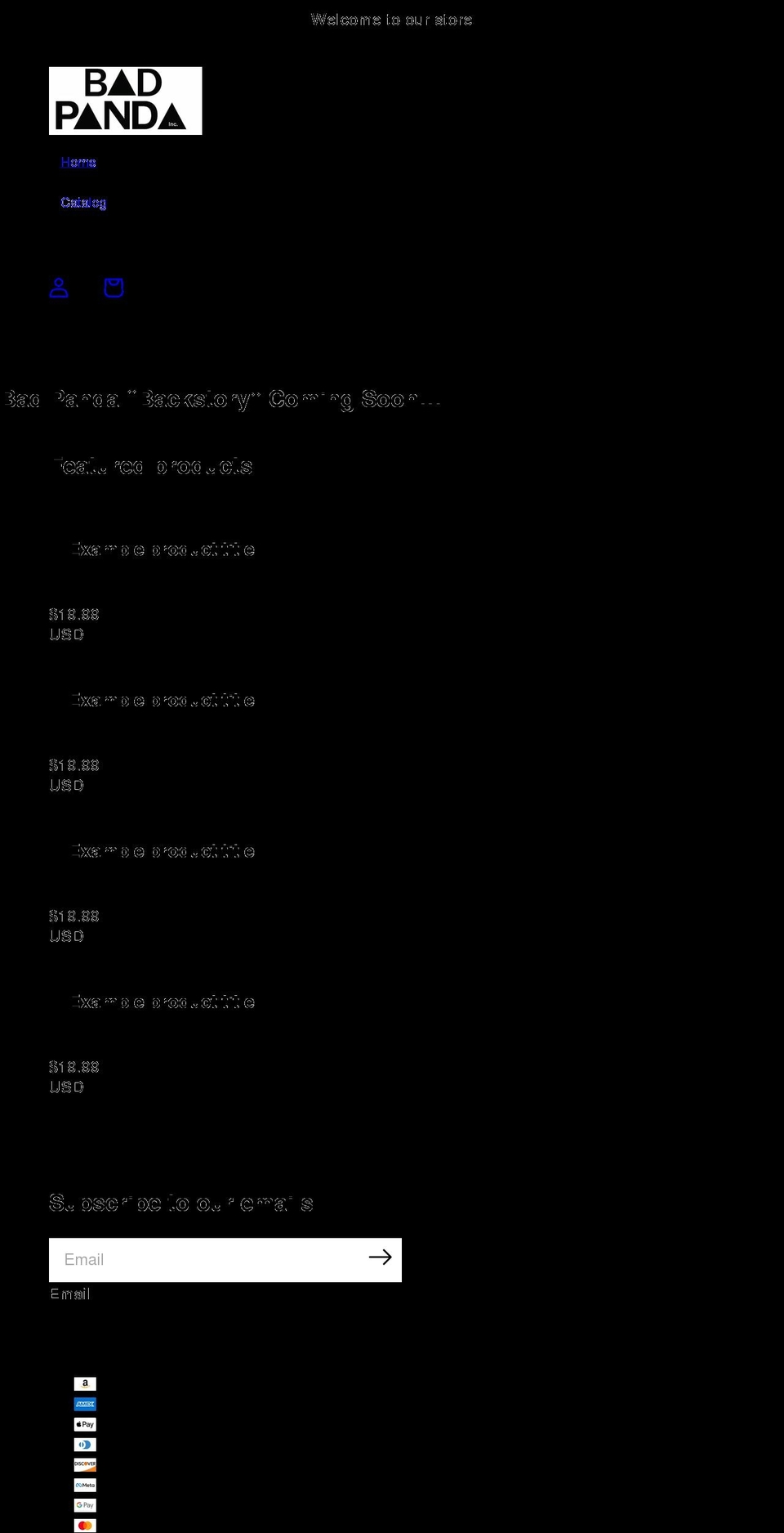 badpandastore.com shopify website screenshot