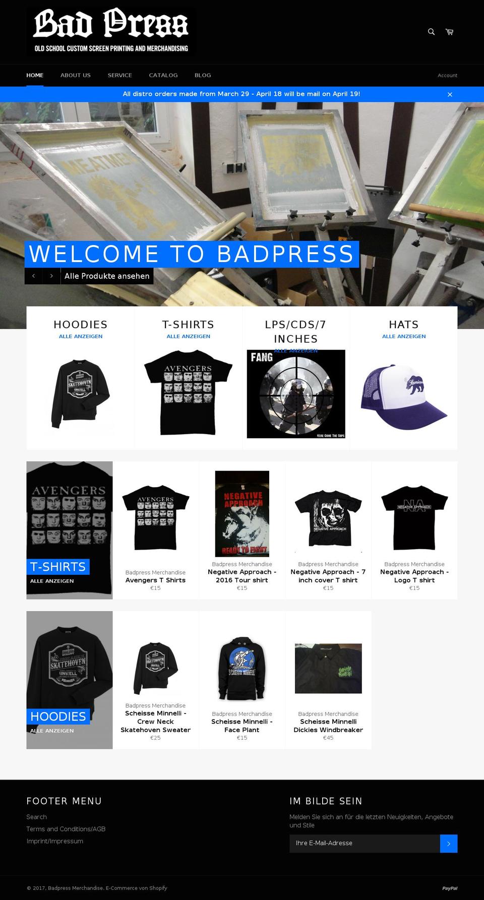 badpress.de shopify website screenshot