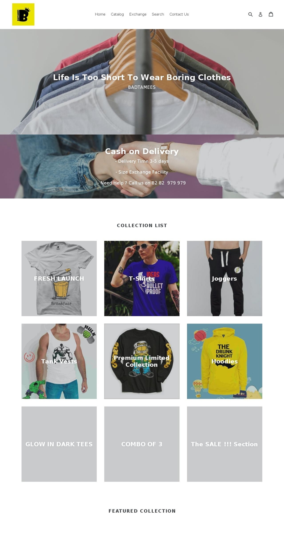 badtamees.com shopify website screenshot