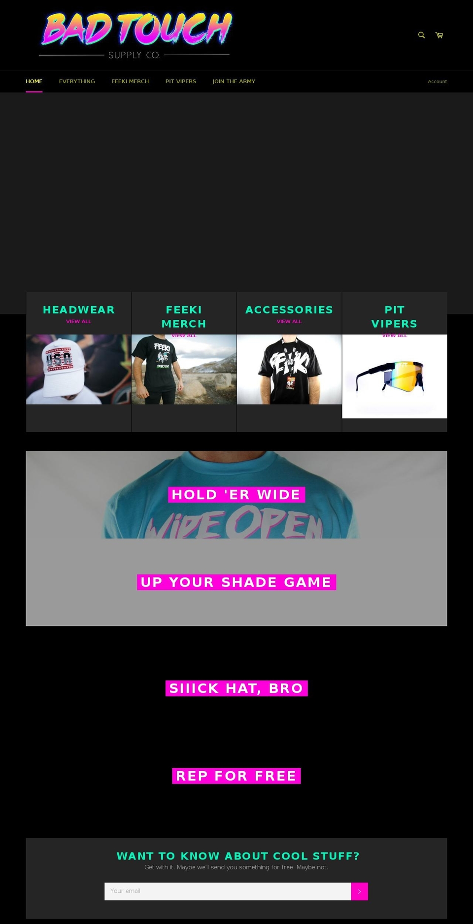 badtouchsupply.com shopify website screenshot