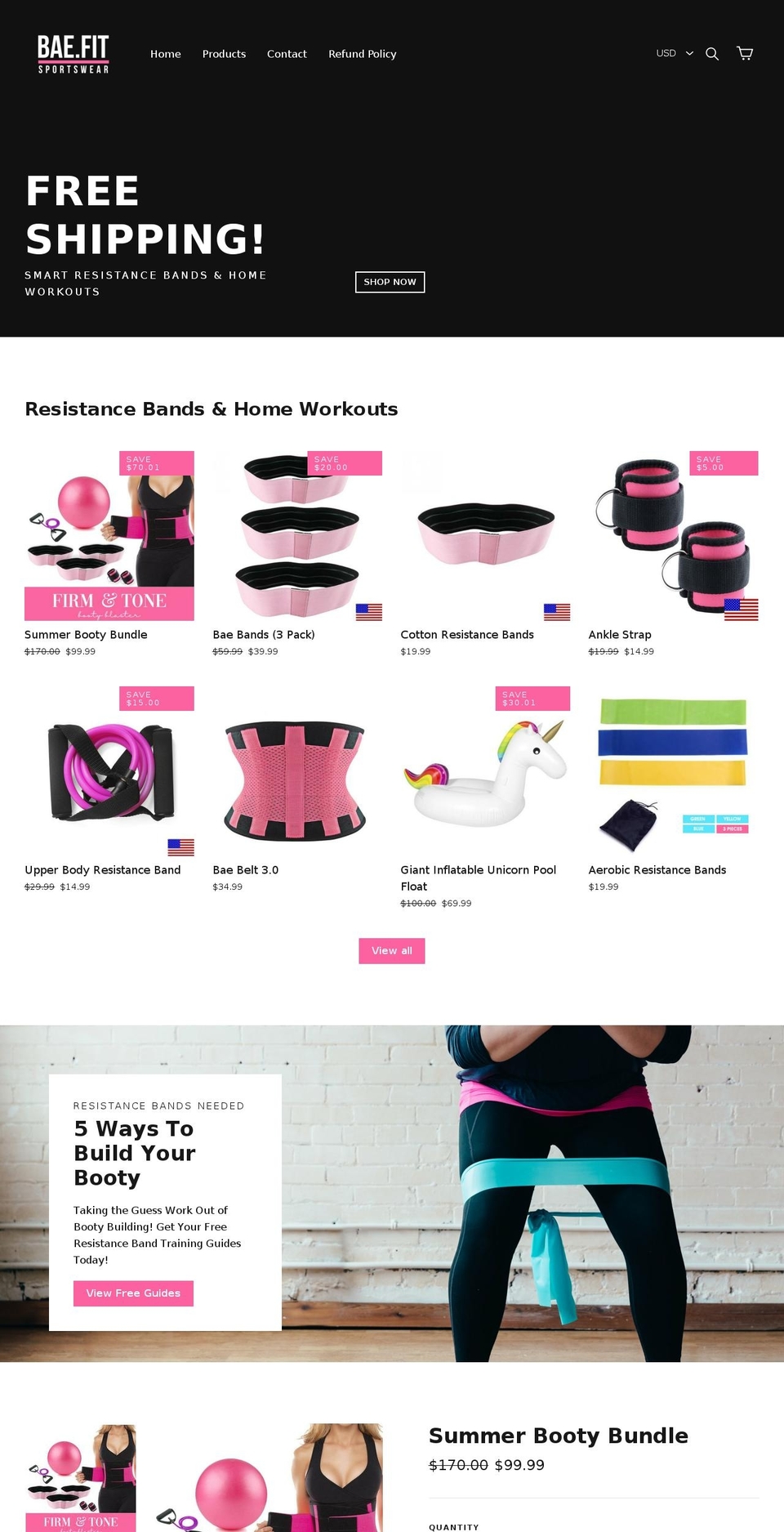 Main Ecom Template Shopify theme site example bae.fit