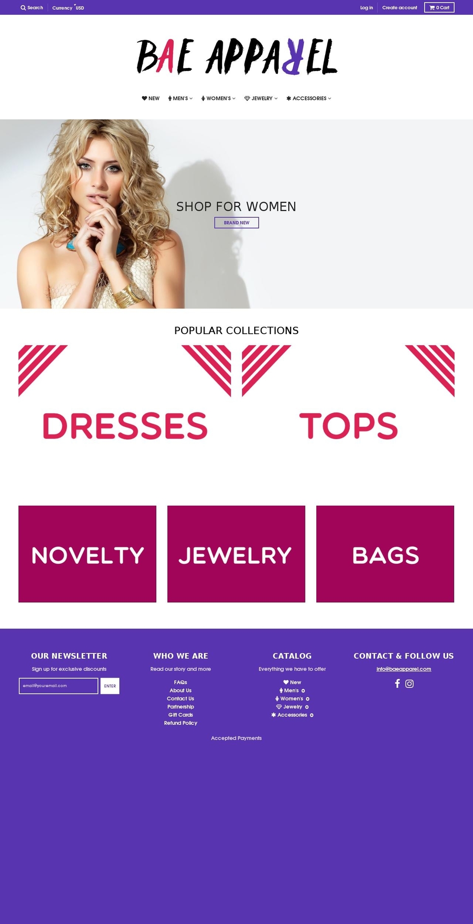 baeapparel.com shopify website screenshot