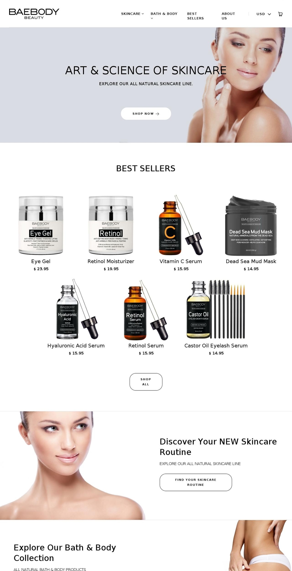 baebody.com shopify website screenshot
