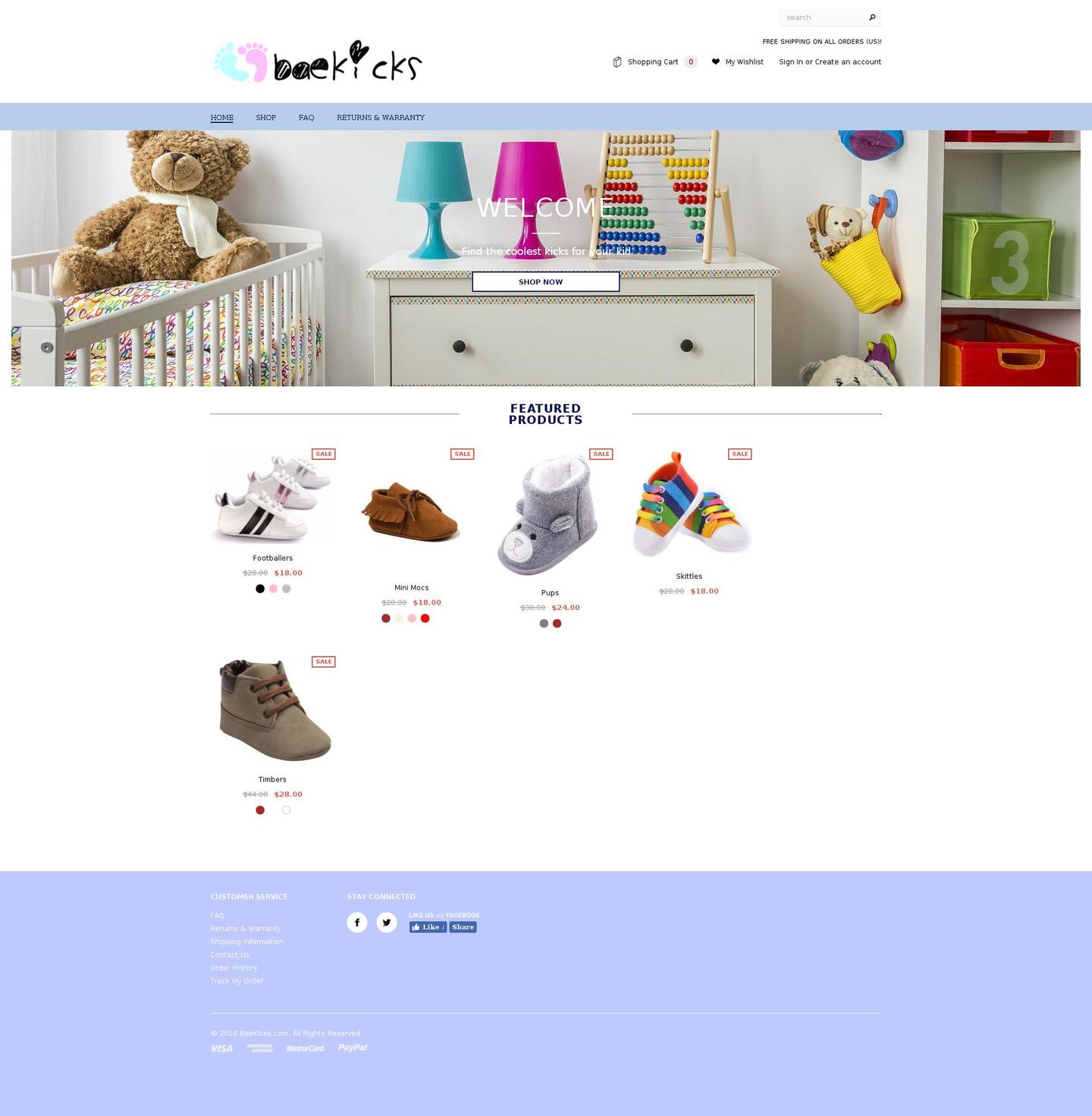 baekicks.com shopify website screenshot