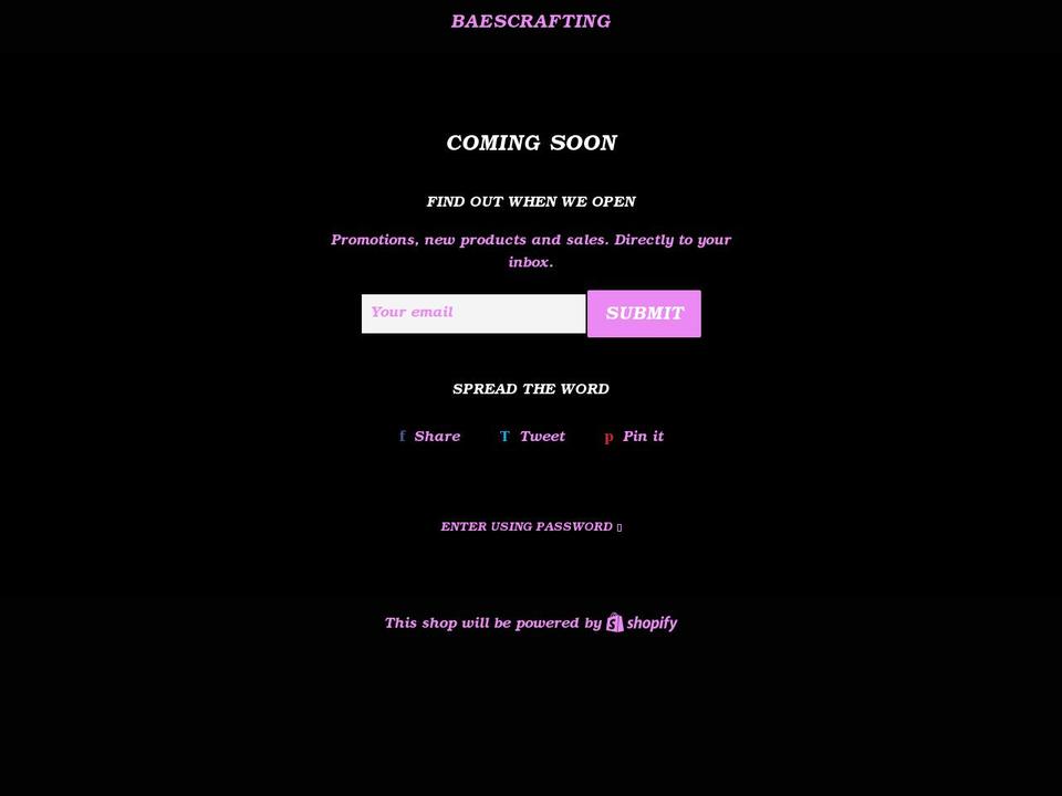 baescrafting.myshopify.com shopify website screenshot