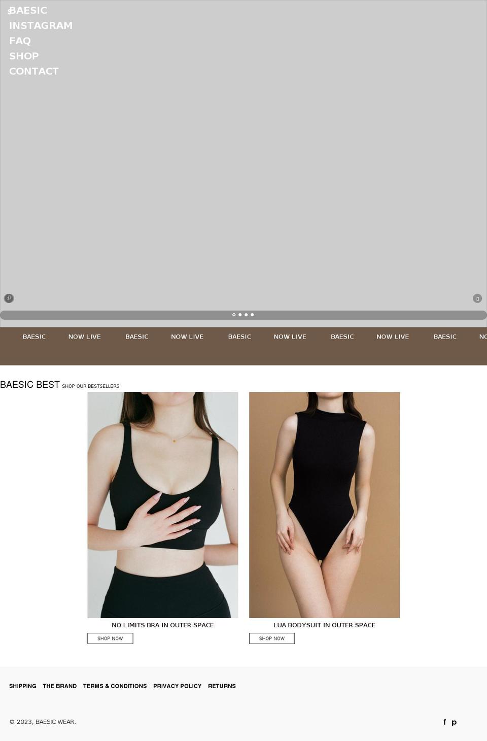 baesicwear.com shopify website screenshot