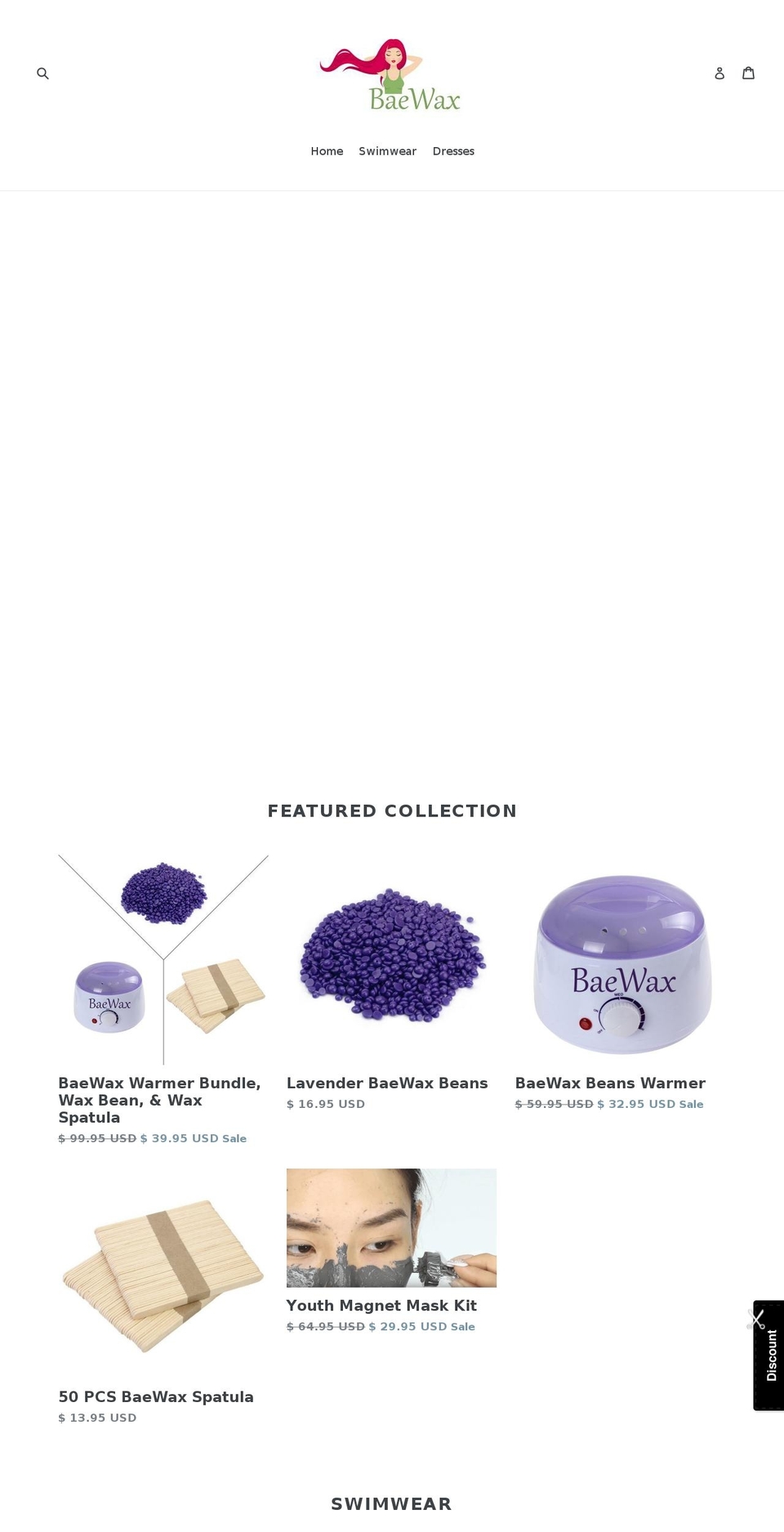baewax.myshopify.com — Shopify storefront screenshot