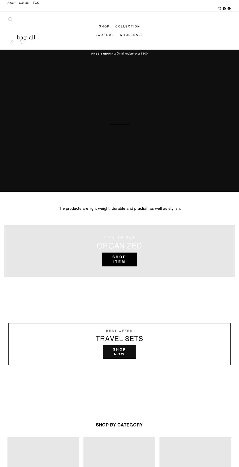 bag-all-australia.com shopify website screenshot
