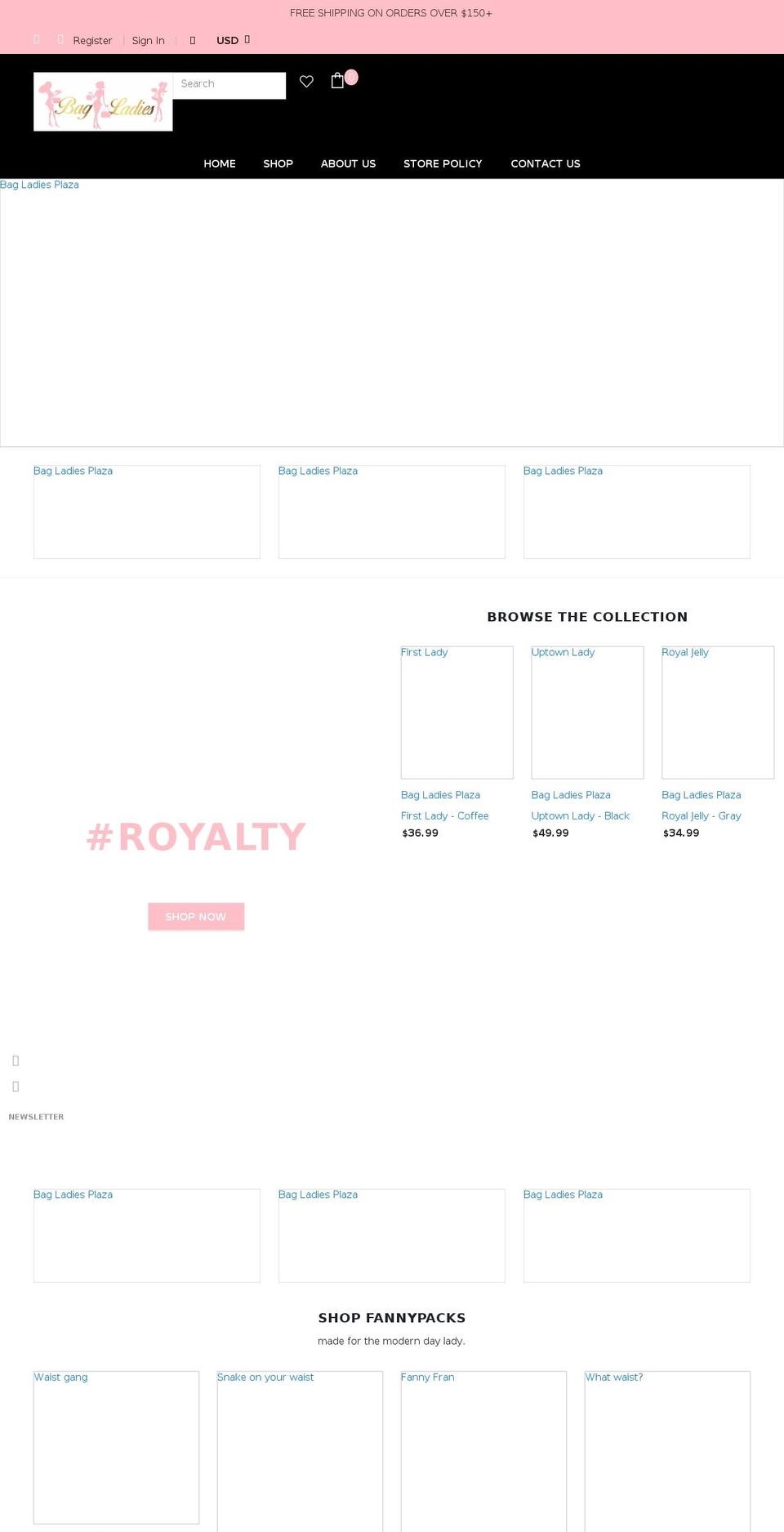 bag-ladies-plaza.myshopify.com shopify website screenshot