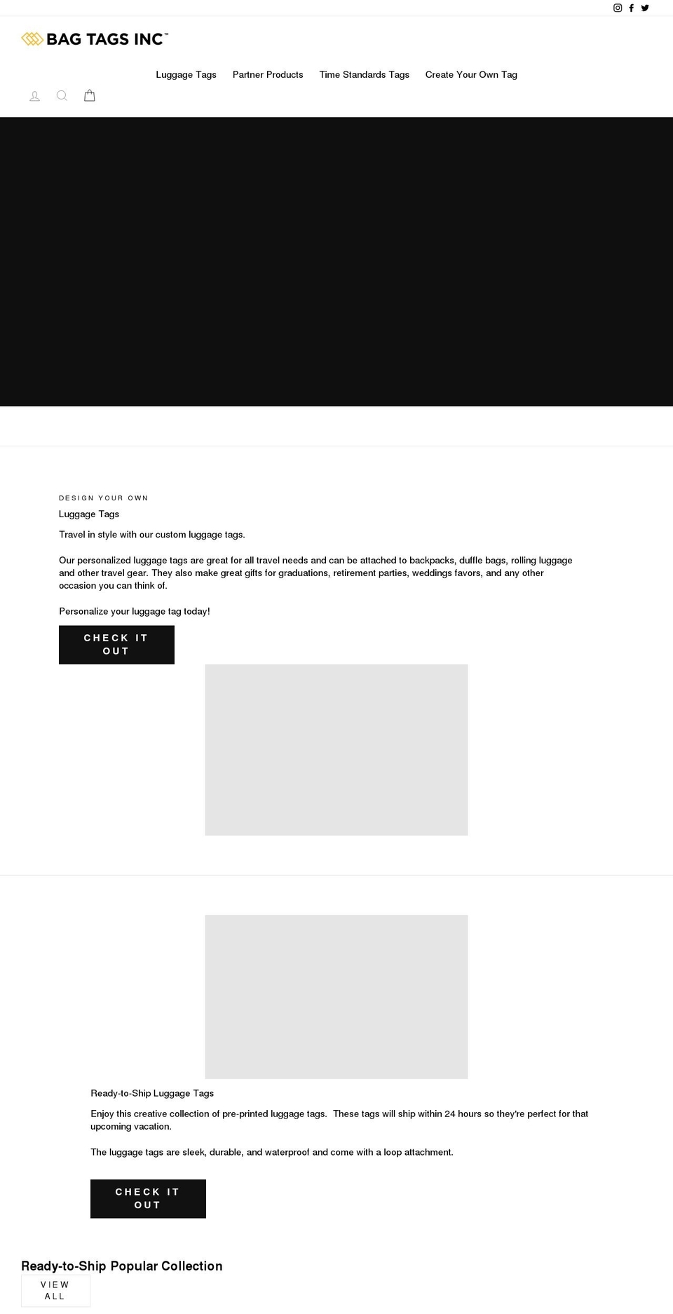 bag-tags-inc.myshopify.com shopify website screenshot