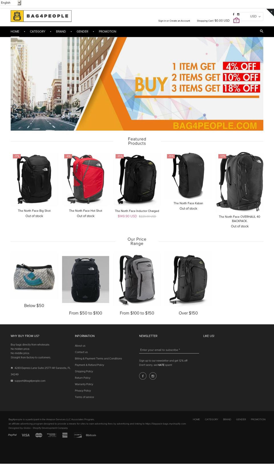 bag4people.co.uk shopify website screenshot