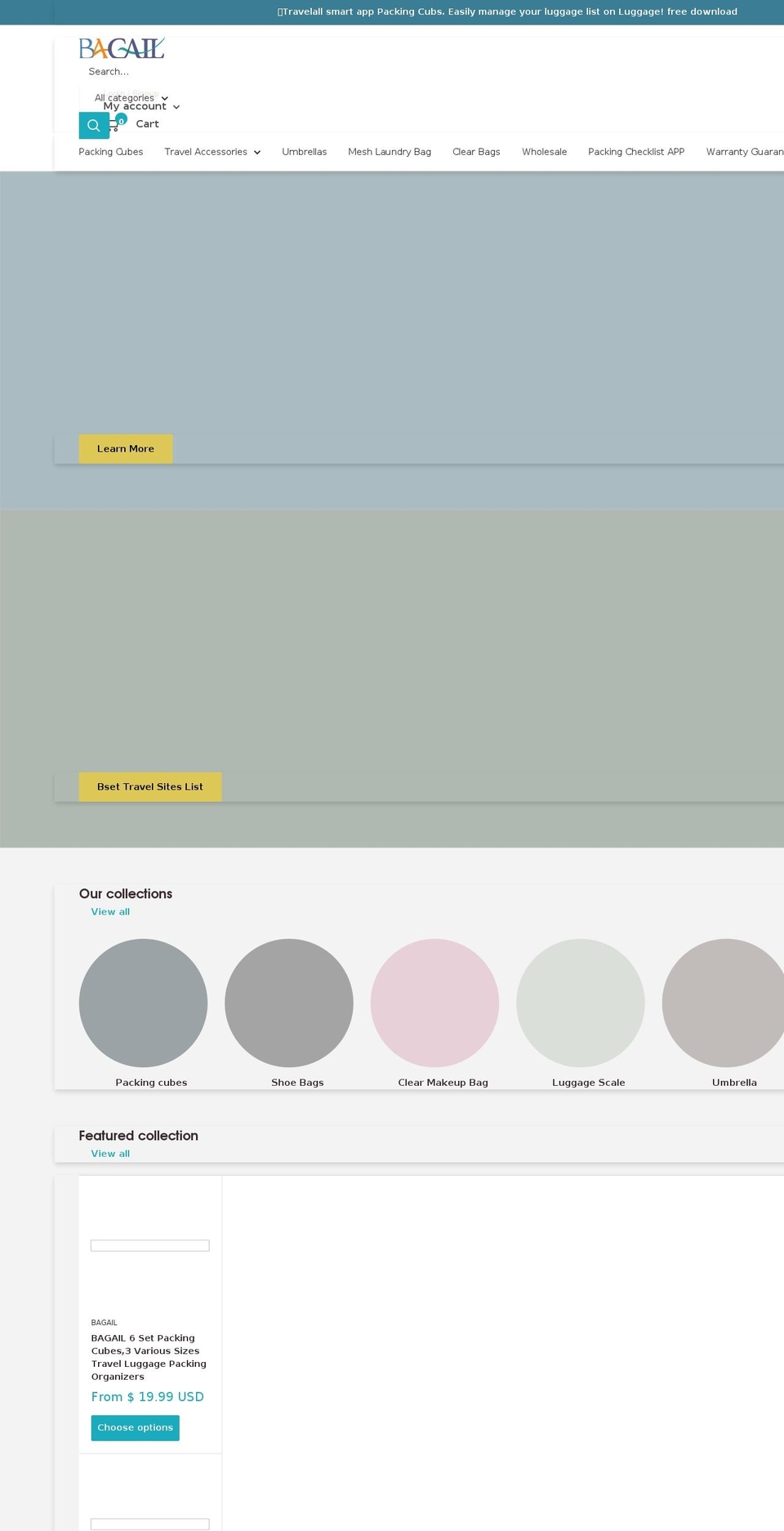 bagail.com shopify website screenshot