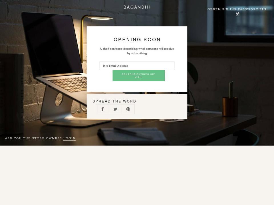 bagandhi.com shopify website screenshot