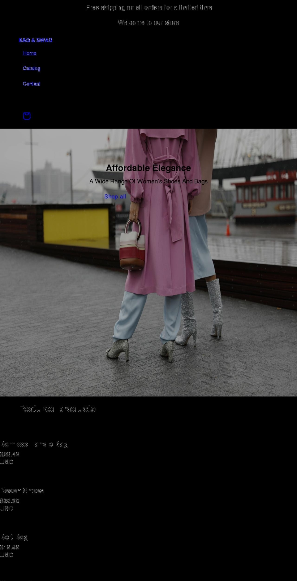 bagandswag.com shopify website screenshot