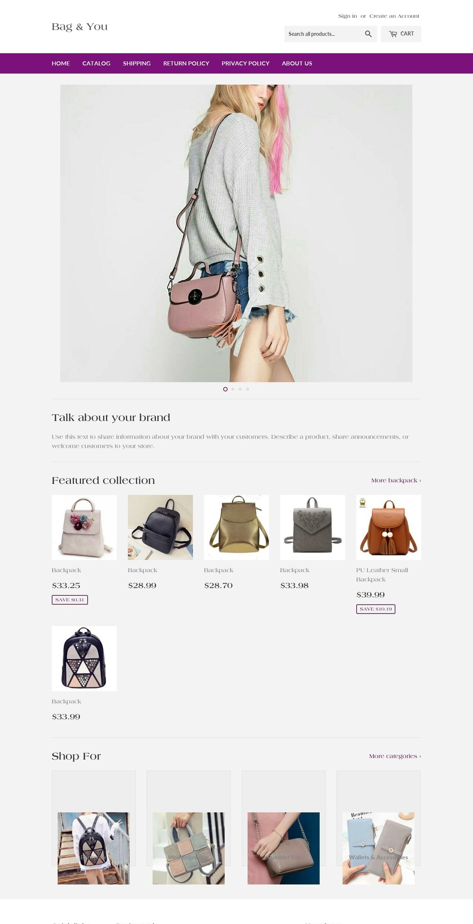 bagandyou.com — Shopify storefront screenshot