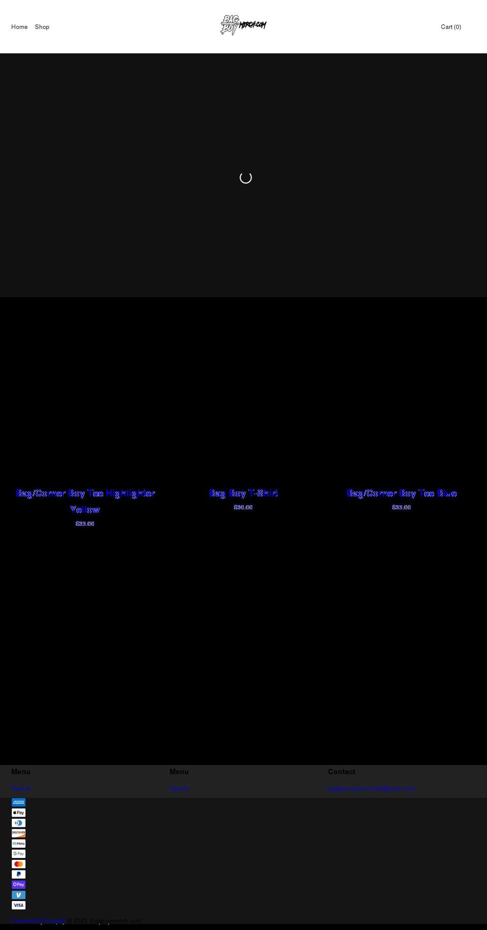 bagboymerch.com shopify website screenshot