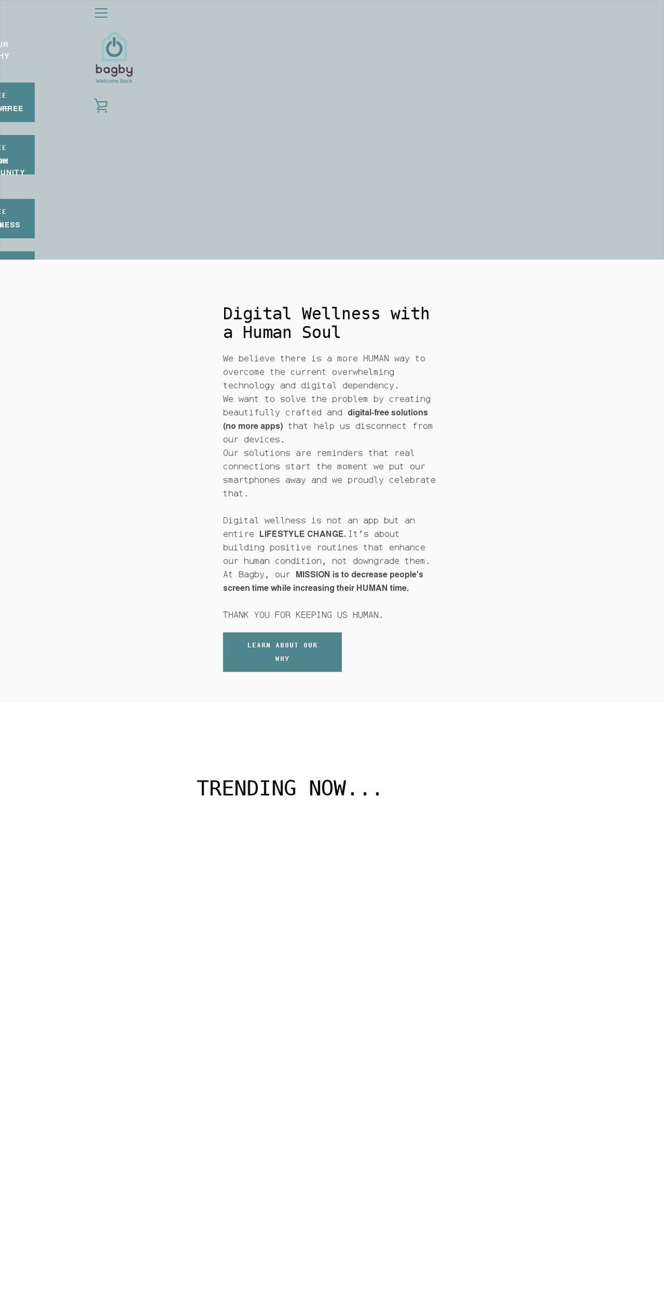 bagby.co shopify website screenshot