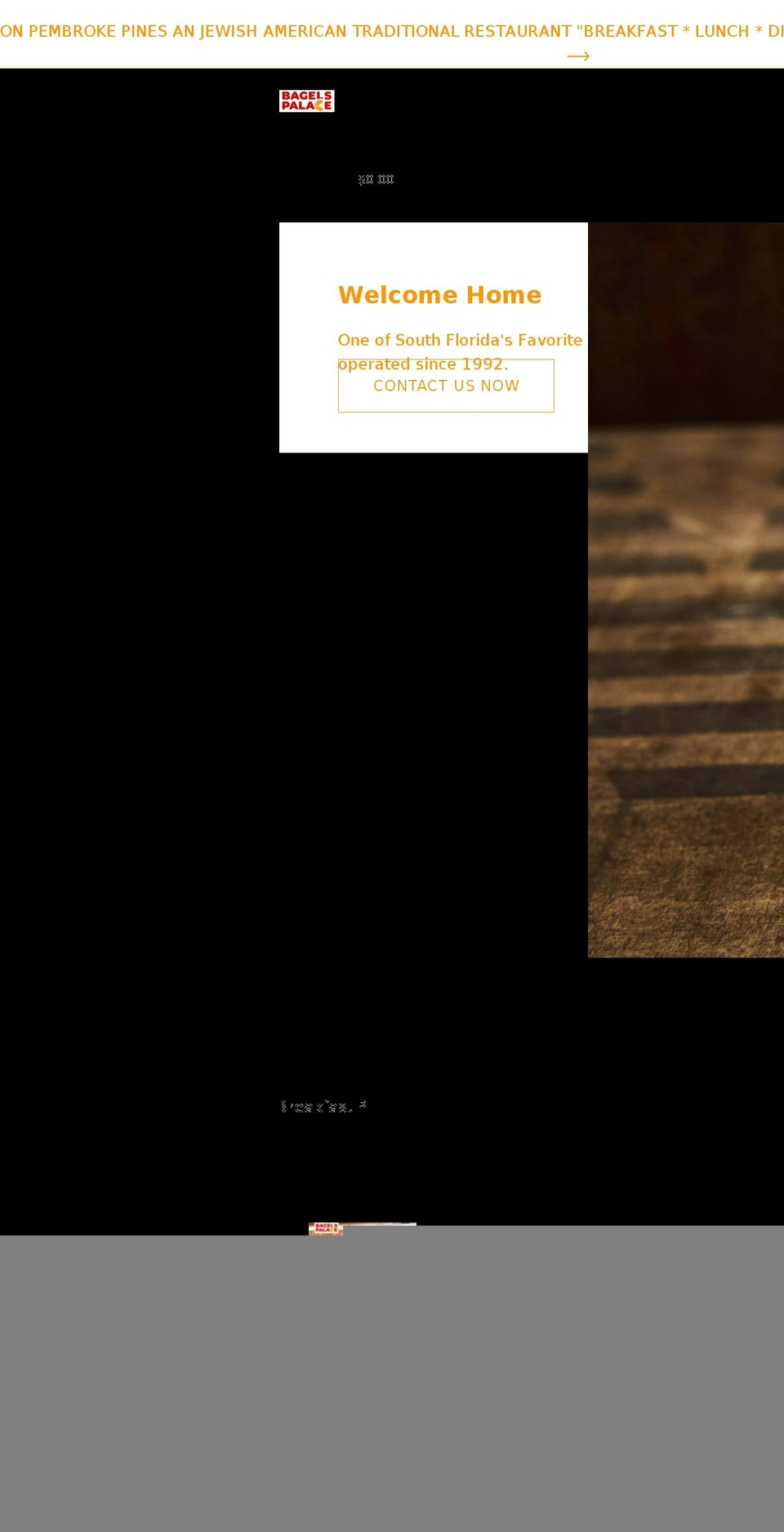 bagelspalace.com shopify website screenshot