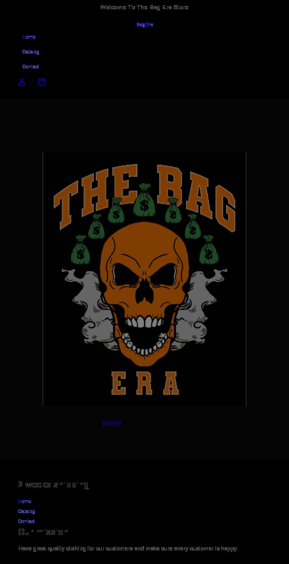 bageraclothing.com shopify website screenshot