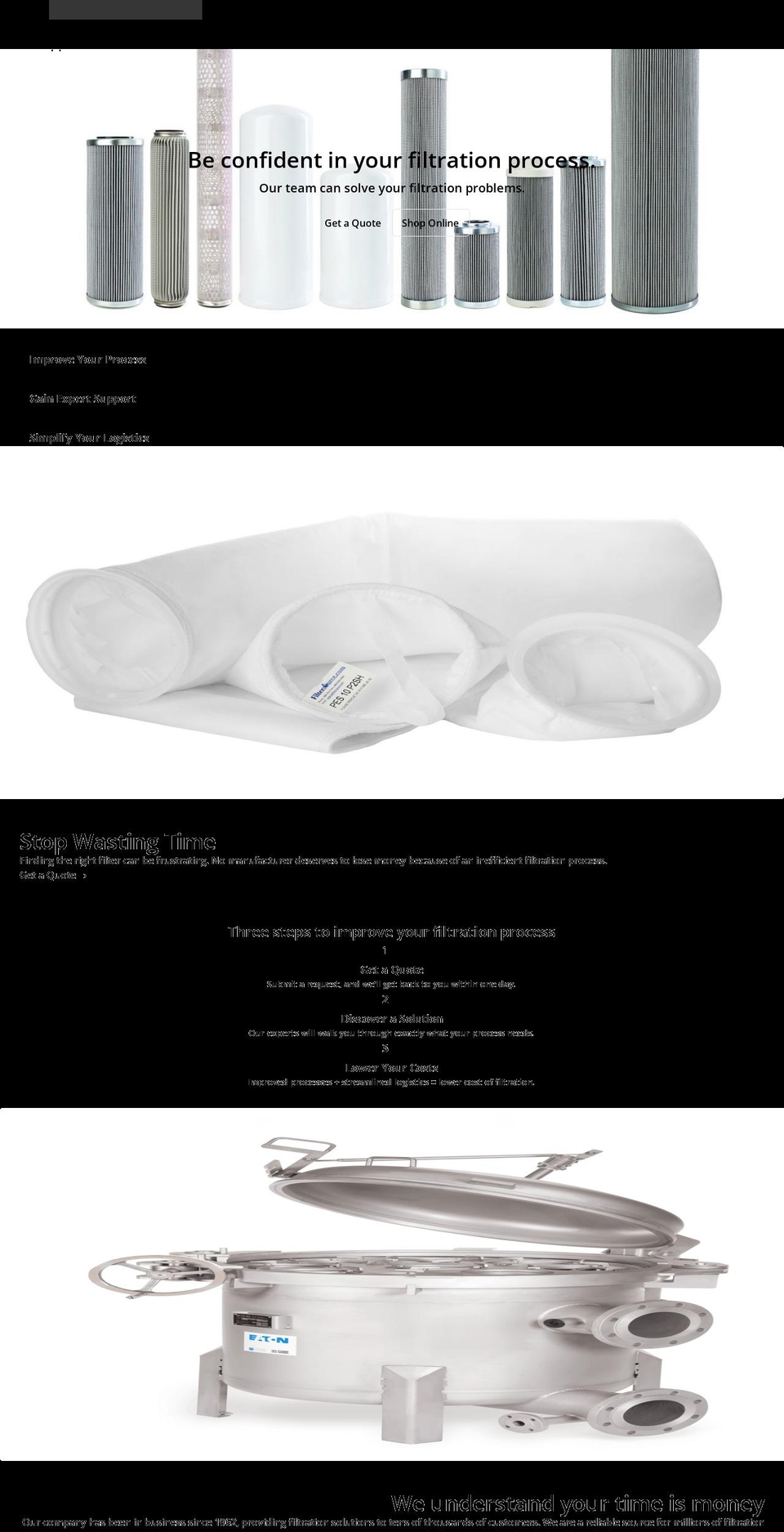 bagfilterdirect.com shopify website screenshot