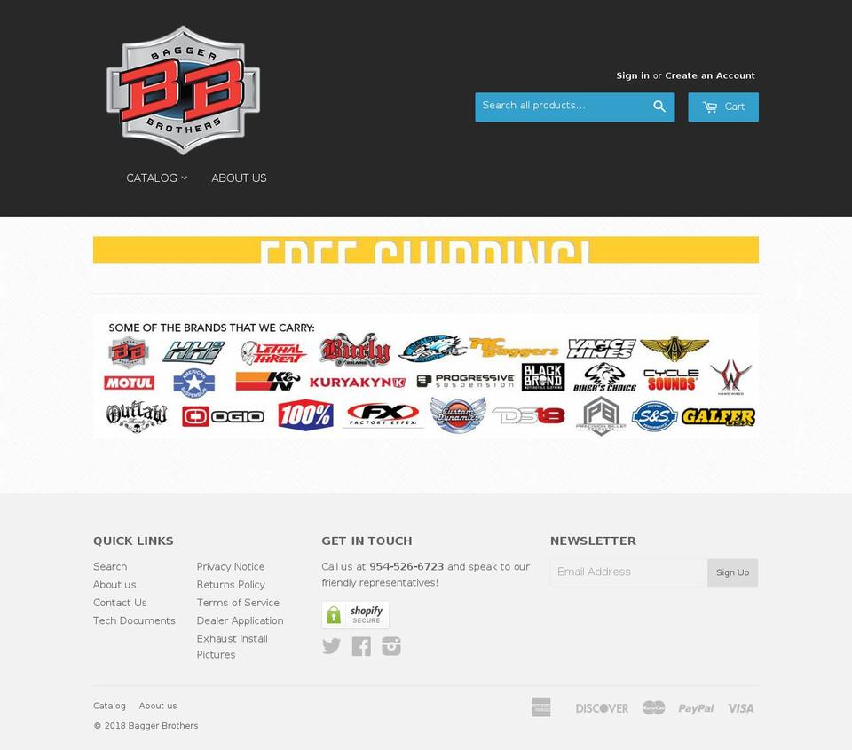 baggerbrothers.com shopify website screenshot