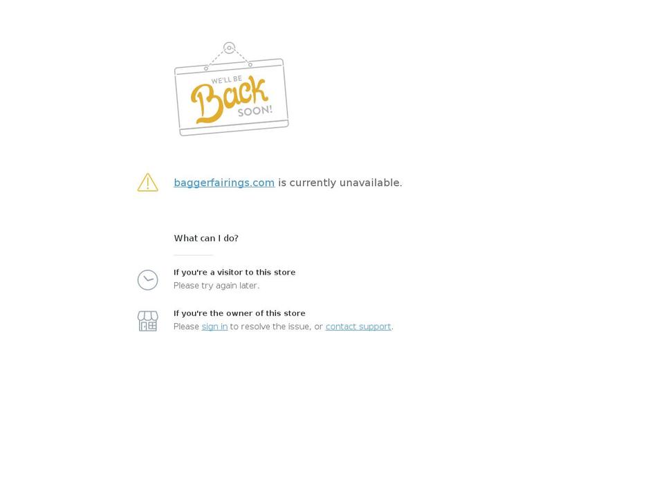 baggerfairings.com — Shopify storefront screenshot