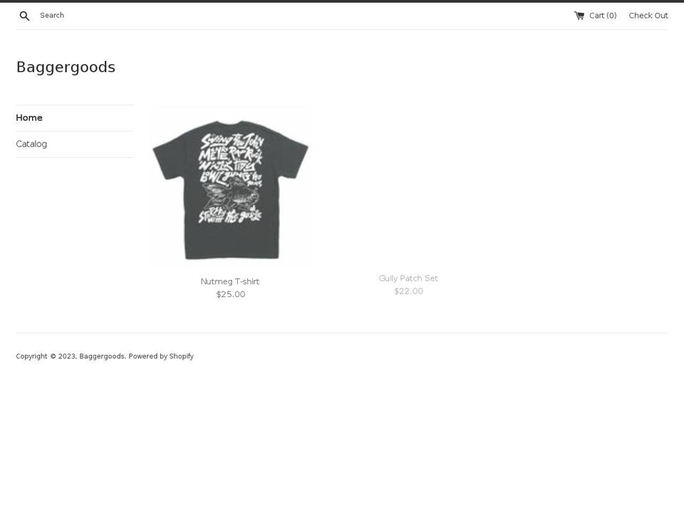 baggergoods.com shopify website screenshot