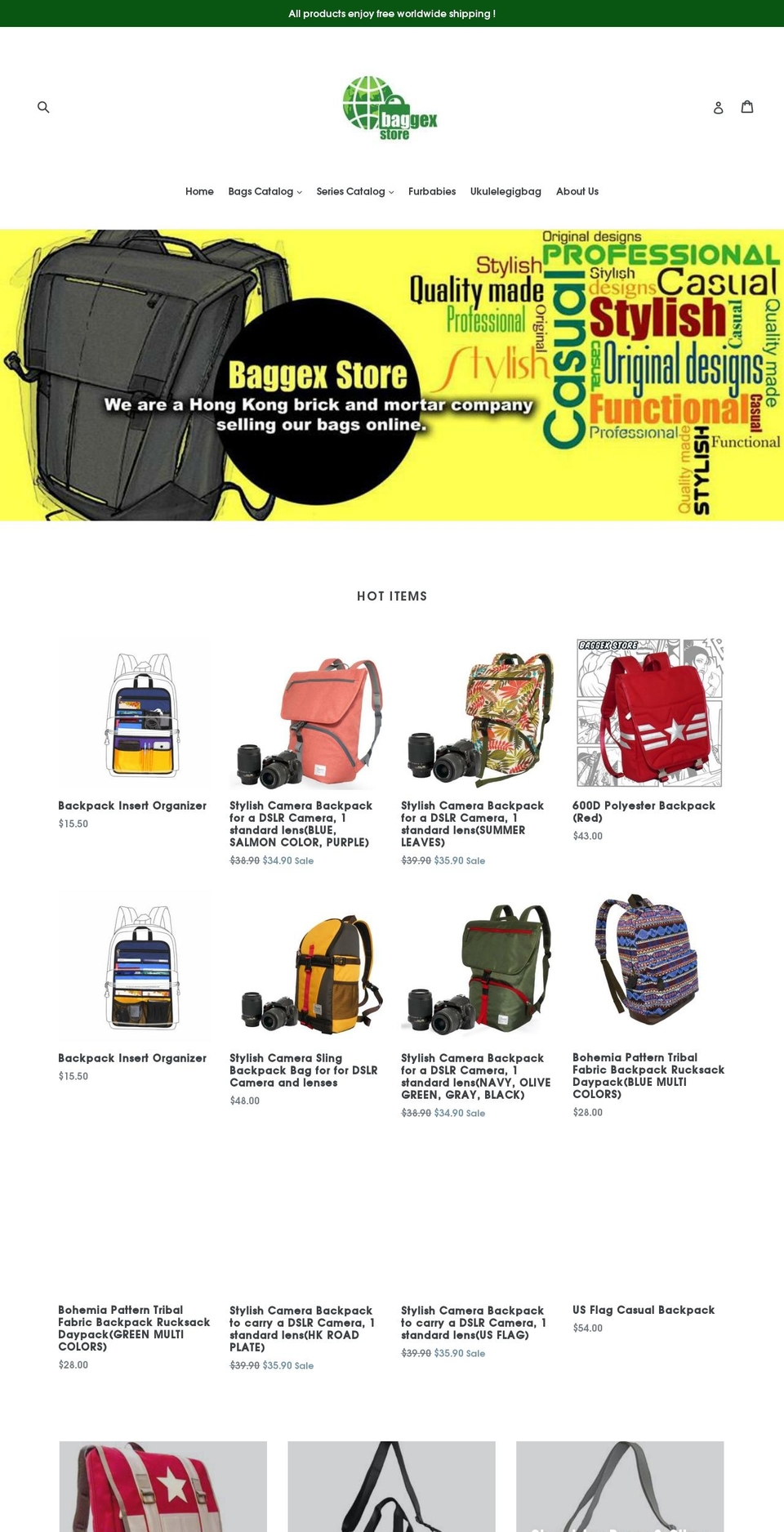 baggex.com shopify website screenshot
