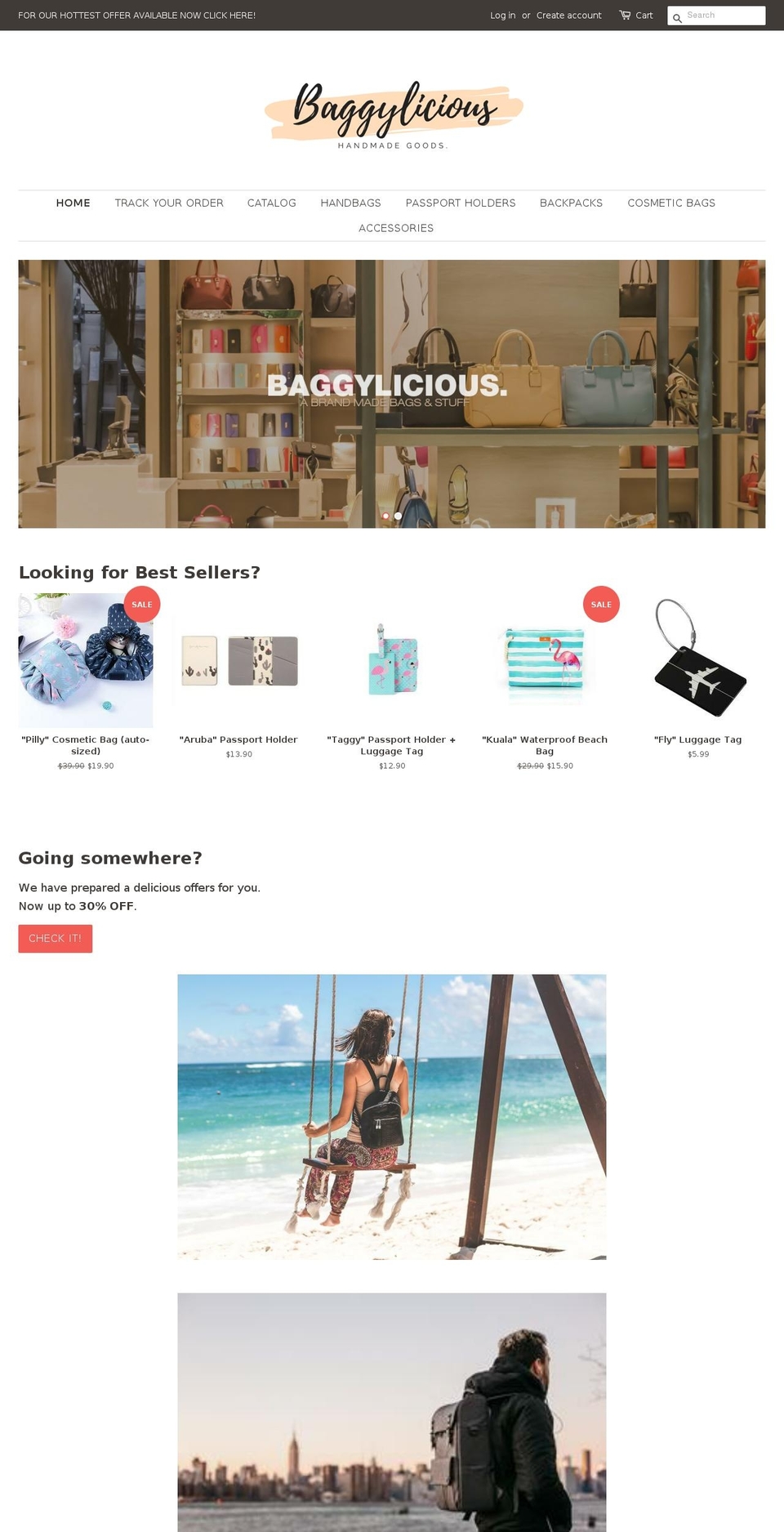 baggylicious.com — Shopify storefront screenshot