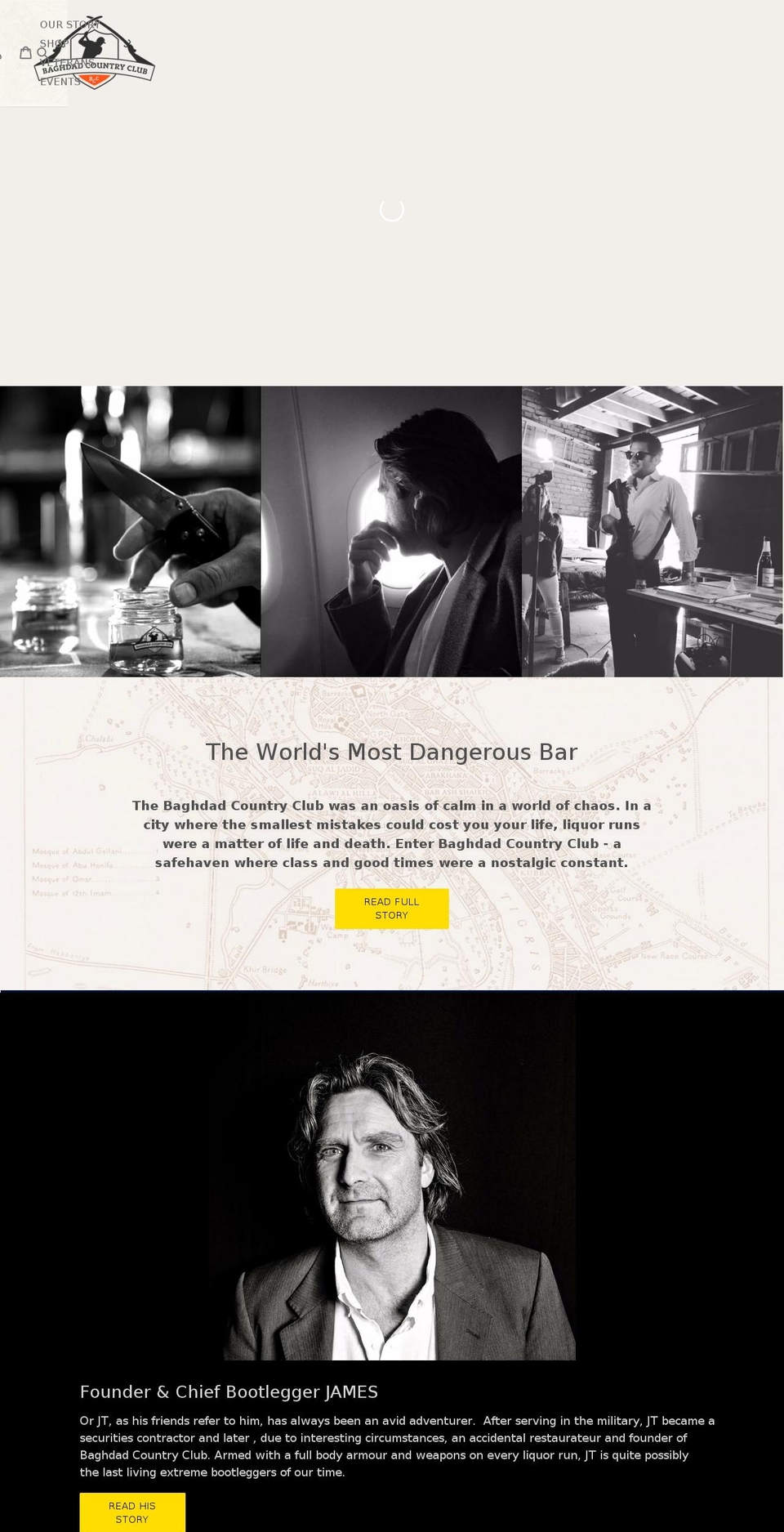 baghdadcountryclub.org shopify website screenshot