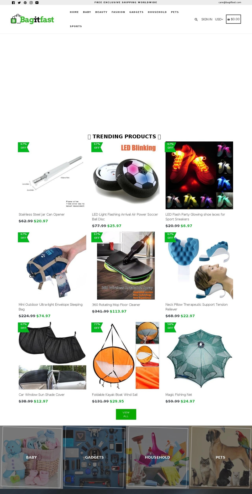 bagitfast.com shopify website screenshot