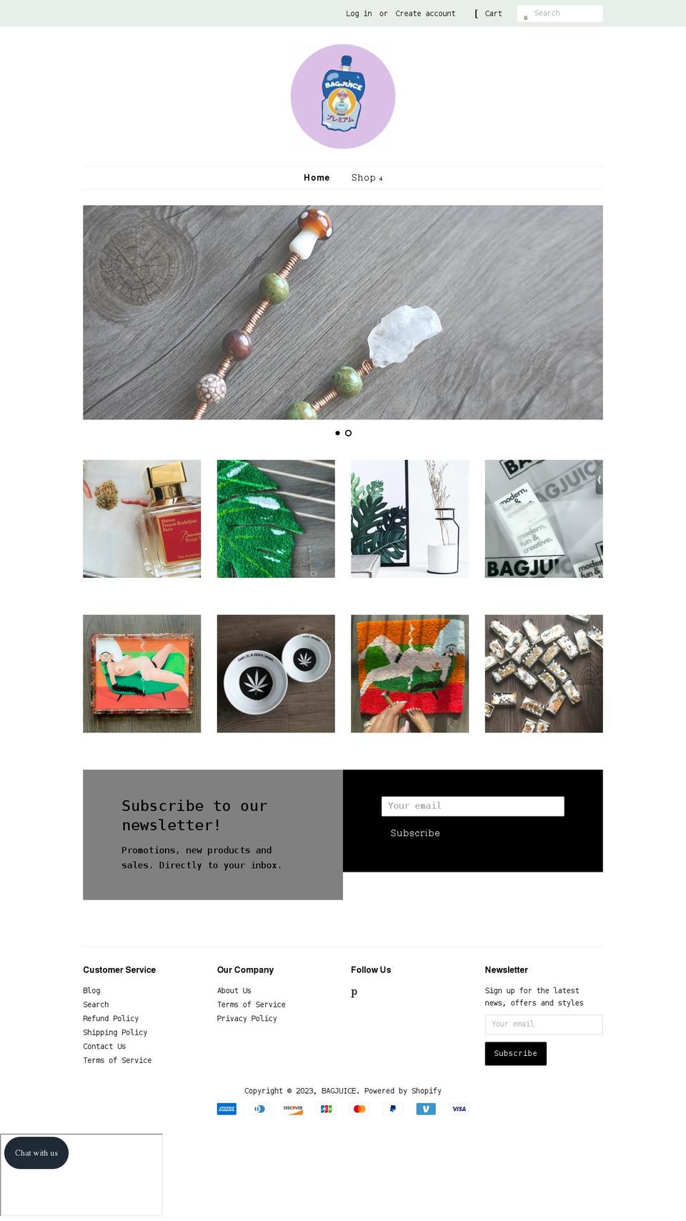 bagjuice.shop shopify website screenshot