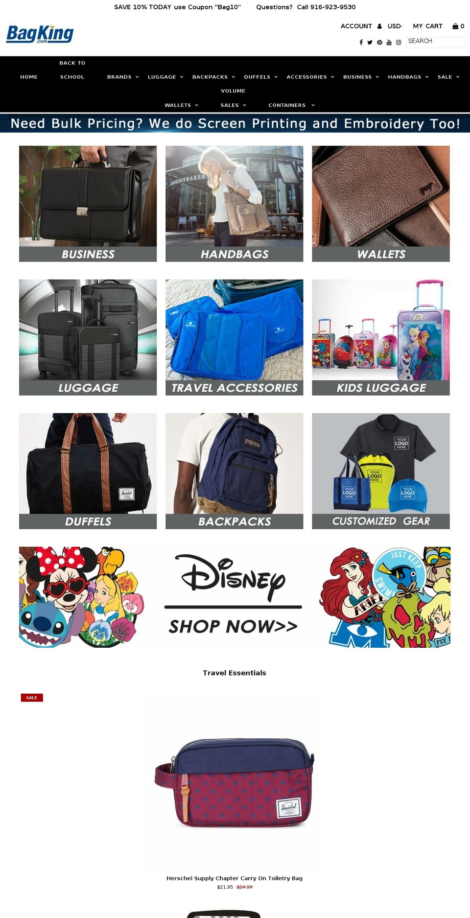 bagking.com — Shopify storefront screenshot