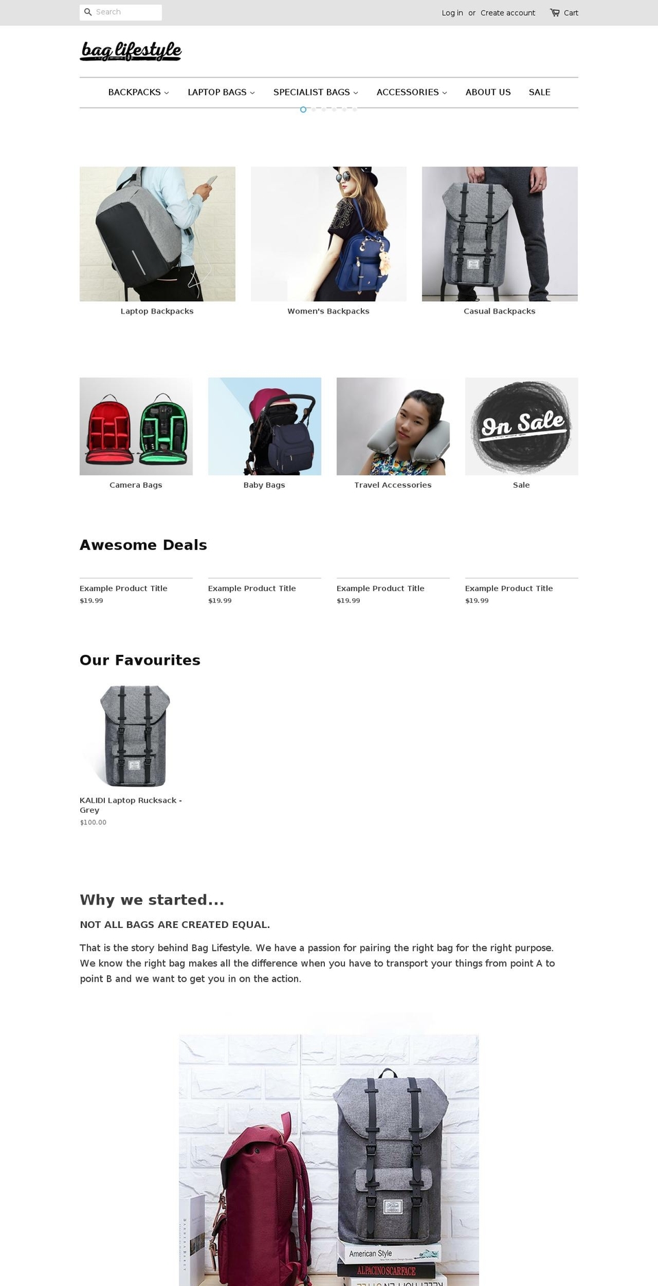 baglifestyle.com — Shopify storefront screenshot